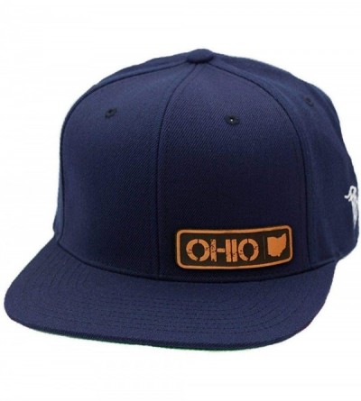 Baseball Caps 'Ohio Native' Leather Patch Snapback Hat - Heather Grey/Black - CM18IGR9RQN $29.86