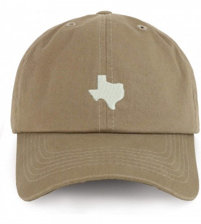 Baseball Caps XXL Texas State Embroidered Unstructured Cotton Cap - Khaki - CA18TIKWDIU $33.39