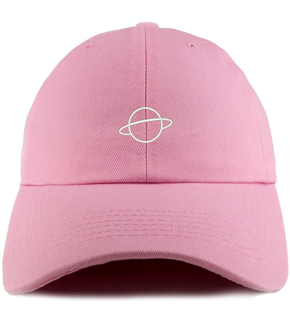 Baseball Caps Planet Embroidered Low Profile Soft Cotton Dad Hat Cap - Pink - CT18D55QI86 $15.07