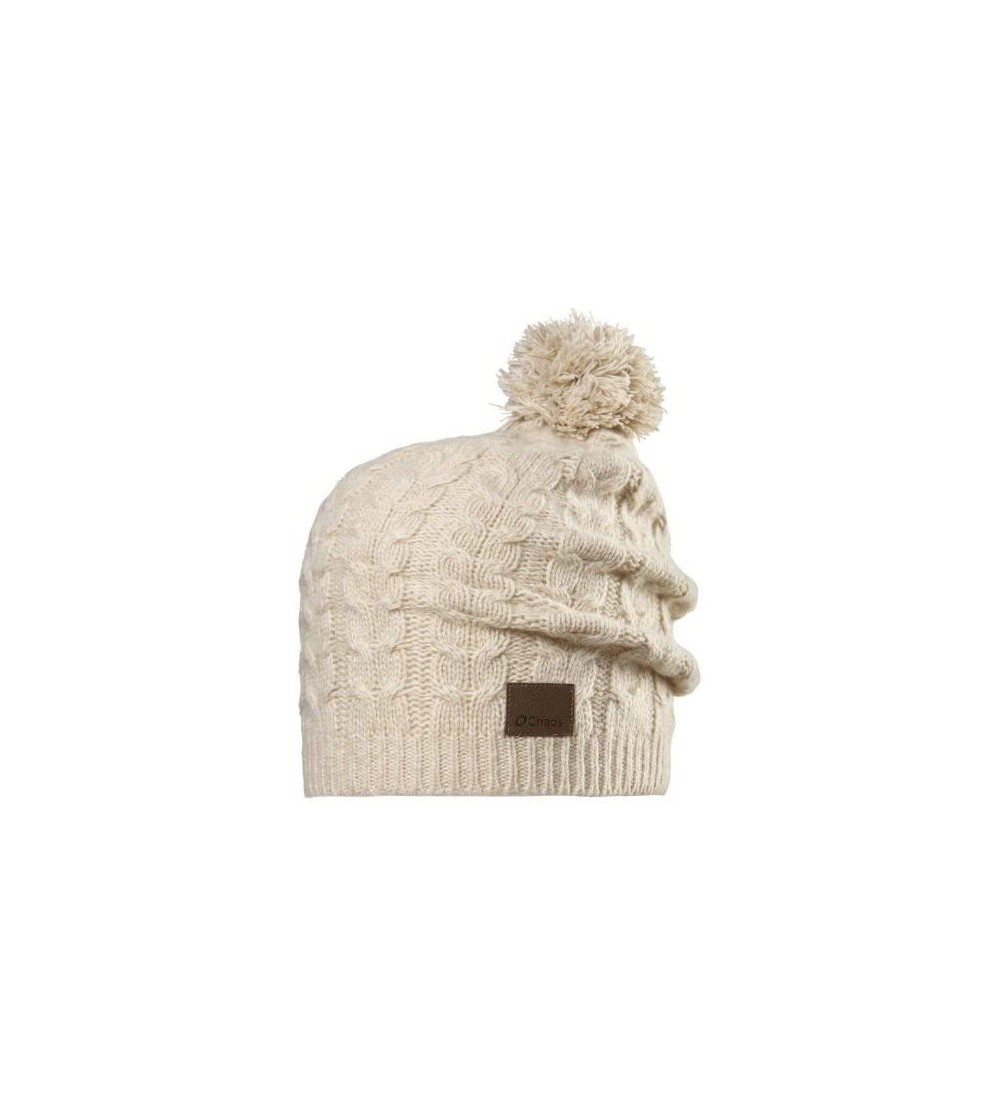 Skullies & Beanies Women's Cashmere Beanie with Cable Pom - Natural - C711DM71LGR $49.66