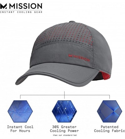 Baseball Caps Max Cooling Laser Cut Performance Hat- Unisex Baseball Cap- Cools When Wet - Charcoal/Teaberry - CS180ARLX3T $2...