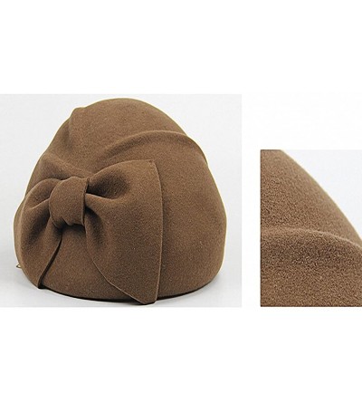 Berets Women's Decorative Bow Wool Beret Cap - Camel - C812MCICTAR $44.29