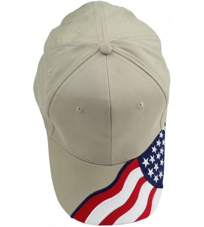 Baseball Caps 2 Packs USA Flag Patriotic Baseball Cap/Hat (2 Pack for Price of 1) - Flab.b-khaki - C8185Y5YWLU $11.13