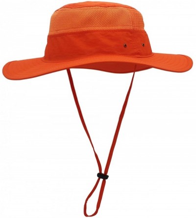 Sun Hats Men's Sun Hat UPF 50+ Wide Brim Bucket Hat Windproof Fishing Hats - Orange - C812DS75AHP $13.82