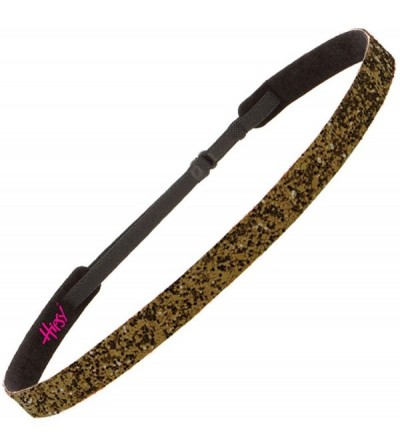 Headbands Women's Adjustable NO Slip Skinny Bling Glitter Headband - Gunmetal & Brown - CR124WE8UT9 $14.26
