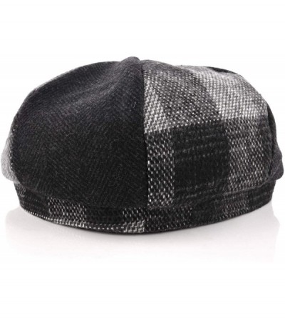 Newsboy Caps Men's Classic Herringbone Tweed Wool Blend Newsboy Ivy Hat - 05-gray Plaid Match - CR194K6DUHS $17.94