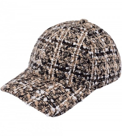 Baseball Caps Unisex One Size Fits Most Fashion Trend Fabric Adjustable Baseball Cap - Brown Tweed - C2193K4MWCH $12.65