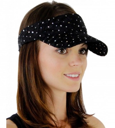 Visors Women's Glitter Sequin Visor Hat - Black - C0118Q5FVVV $23.96