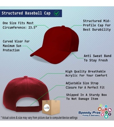 Baseball Caps Custom Baseball Cap Train Embroidery Dad Hats for Men & Women Strap Closure 1 Size - Burgundy - CU18Y3UQ66Z $20.20