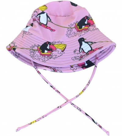 Sun Hats Baby Girls UV Sun Cap UPF 50+ Sun Protection Bucket Hat 3-6Y - Pink-penguin - CO18N7O00ED $12.52