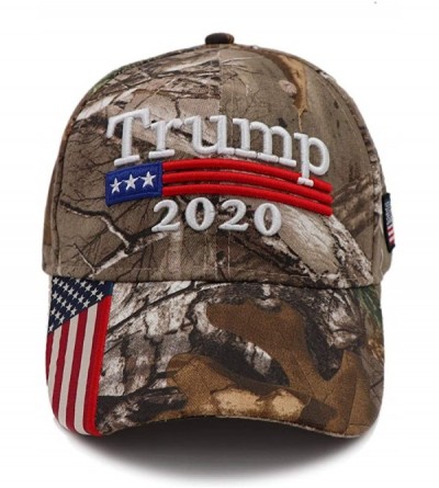 Baseball Caps Donald Trump Hat 2020 Keep America Great KAG MAGA with USA Flag 3D Embroidery Hat - Camo - CW18WTE025S $14.90