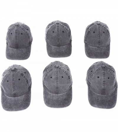 Baseball Caps Ladies Caps 6 Packs - Black Soot Wash - C418EYCTULQ $20.00