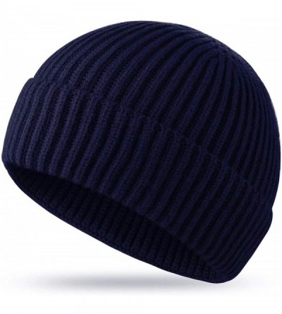 Skullies & Beanies Fisherman Beanie for Men Women Wool Winter Knittted Hat Unisex-Adult Slouchy Baggy Hipster Skull Cap - Nav...