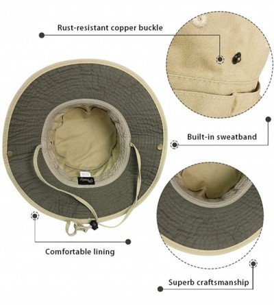 Sun Hats Bucket Hat Wide Brim UV Protection Sun Hat Boonie Hats Fishing Hiking Safari Outdoor Hats for Men and Women - C618E6...