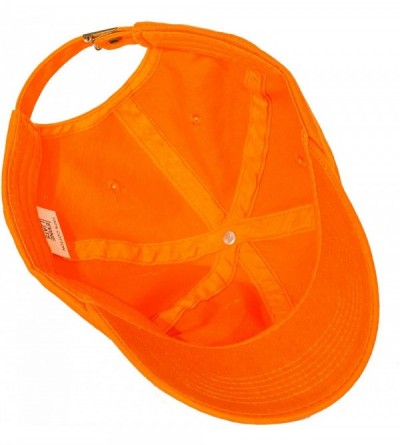 Baseball Caps Unisex Stone Washed Cotton Baseball Cap Adjustable Size - Orange - CJ184WYZ3XG $9.28