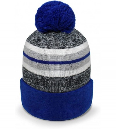 Skullies & Beanies New Pom Pom Beanies Winter Knit Hats - Royal - C318L7YLEON $18.62