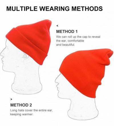 Skullies & Beanies Thinsulate Thermal Lining -5℉ Winter Hat Wool Acrylic Knit Gloves Caps Set - Orange Hat - CQ18ZC2XHLZ $26.69