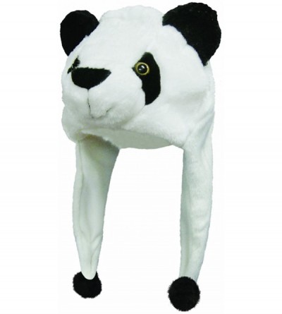 Skullies & Beanies Plush Faux Fur Animal Critter Hat Cap - Soft Warm Winter Headwear (Wolf) - Critter - Panda - CA11HIU2Q9F $...