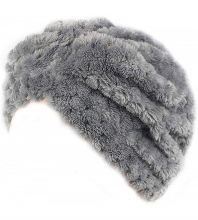 Headbands Faux Fur Turban Hair Cover One Size - Full Moon Grey - CU18ZE3XT04 $12.08