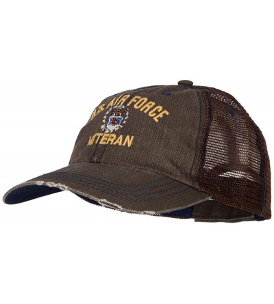 Baseball Caps US Air Force Veteran Military Embroidered Low Cotton Mesh Cap - Brown - C518L8WCHEG $30.15