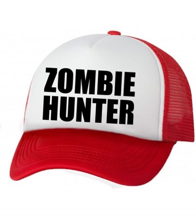 Baseball Caps Hunter Truckers Mesh Snapback hat - White/Red - CU11N9C44M3 $17.59