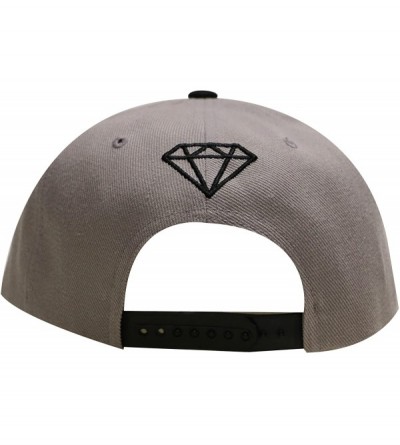 Baseball Caps Diamond Snapback Cap - Light Grey/Black - CT11Y7IQC0P $14.55