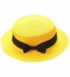 Sun Hats Women Hats-2018 Summer Solid Color Bowknot UV Protection Visor Beach Cap - Yellow - C218DZGM4IR $18.45