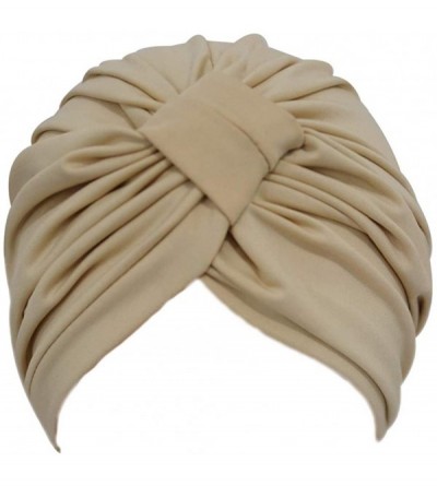 Skullies & Beanies Women's Chemo Pre Tied Cap Hair Wrap Cover Up 2 Pack - Beige - CT18ECCHME9 $10.82