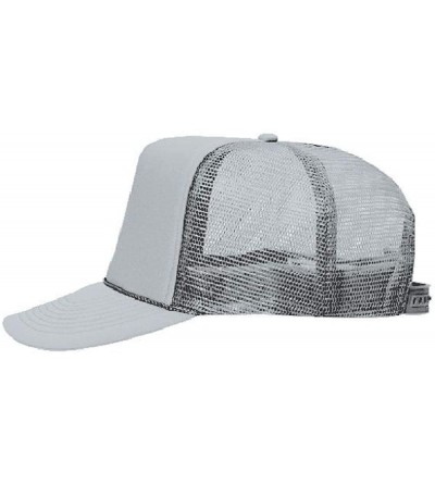 Baseball Caps Polyester Foam Front 5 Panel High Crown Mesh Back Trucker Hat - Gray - CU12EXF1WIN $9.48