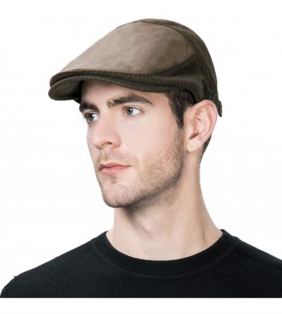 Newsboy Caps Mens Winter Ivy Newsboy Flat Hunting Driving Gatsby Patchwork Hat for Women Fall Brown - CW1934TRDLO $32.40