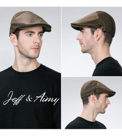 Newsboy Caps Mens Winter Ivy Newsboy Flat Hunting Driving Gatsby Patchwork Hat for Women Fall Brown - CW1934TRDLO $15.20