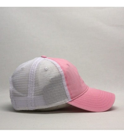 Baseball Caps Vintage Washed Cotton Soft Mesh Adjustable Baseball Cap - Pink/Pink/White - CC189WHKL72 $9.75