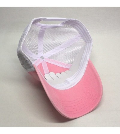 Baseball Caps Vintage Washed Cotton Soft Mesh Adjustable Baseball Cap - Pink/Pink/White - CC189WHKL72 $9.75