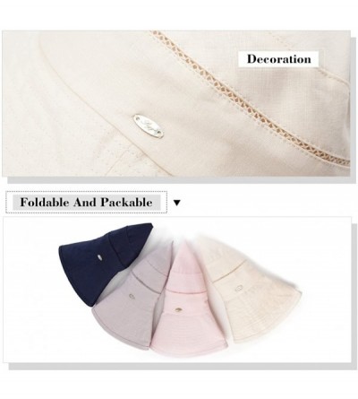 Newsboy Caps Womens UPF50+ Linen/Cotton Summer Sunhat Bucket Packable Hats w/Chin Cord - 89312_gray - CE18SMCK09N $22.96
