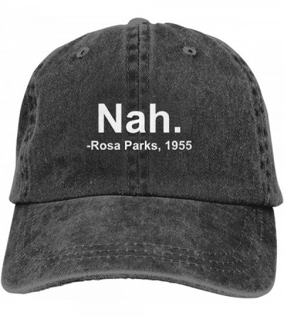 Baseball Caps Nah. Rosa Parks- 1955 Vintage Denim Hat Adjustable Washed Baseball Cap for Men and Women - Black - CA18YU90H78 ...