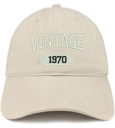Baseball Caps Vintage 1970 Embroidered 50th Birthday Relaxed Fitting Cotton Cap - Stone - CP180ZHL0QN $32.66
