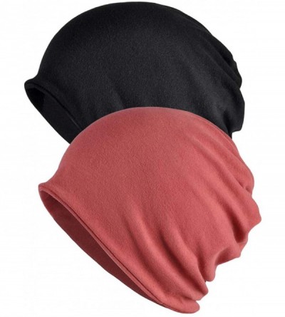 Skullies & Beanies Women's Baggy Slouchy Beanie Chemo Hat Cap Scarf - 2 Pack-o - CO18L704KZE $28.79