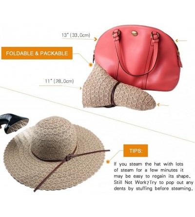Sun Hats Womens Wide Brim Summer Beach Hat Cotton Packable Floppy Sun Hats for Women - Beige - CE18OX6WT6U $20.20