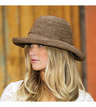 Sun Hats Women's Catalina Sun Hat - Modern Handwoven- Twisted Natural Raffia- Wide Brim- Designed in Australia - Natural - CN...