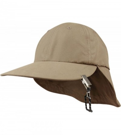 Sun Hats Microfiber Cap with Adjustable Flap - Khaki - C511LV4H89R $11.34