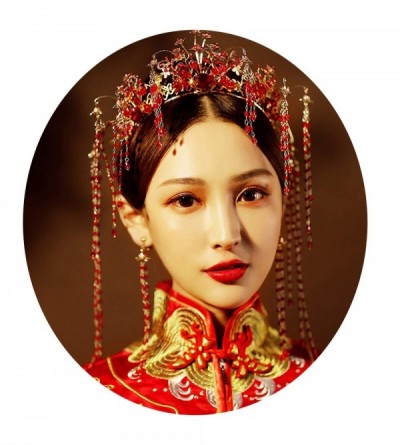 Headbands Traditional Cheongsam Wedding Hair Accessory - color - CW18WU68603 $70.48
