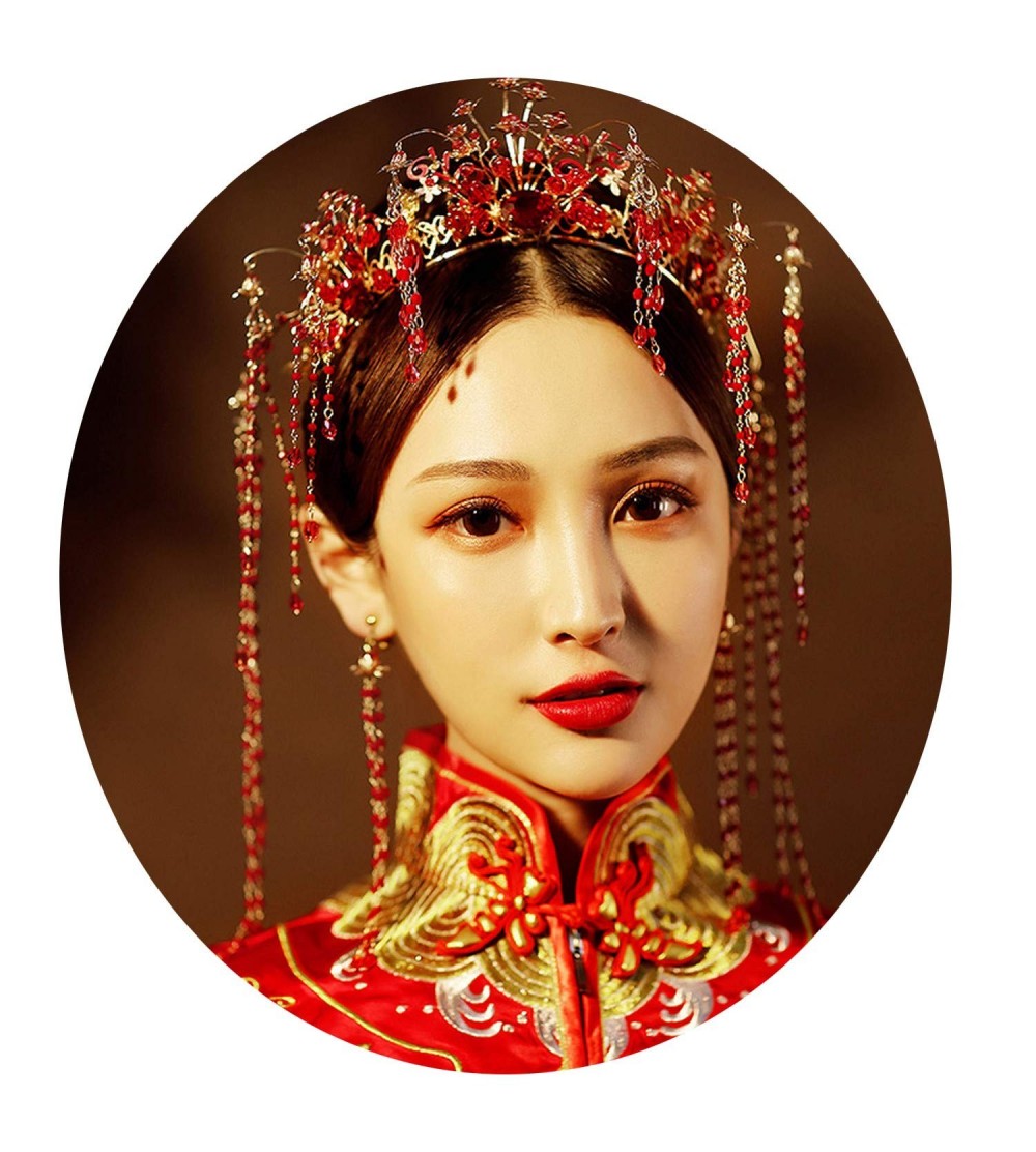 Headbands Traditional Cheongsam Wedding Hair Accessory - color - CW18WU68603 $36.84