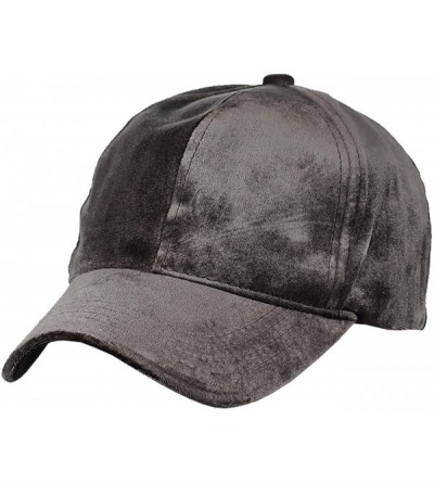 Baseball Caps Unisex Soft Velvet Crushable Blank Adjustable Baseball Cap Hat - Taupe - C6187DR0RM9 $11.87