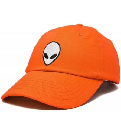 Baseball Caps Alien Head Baseball Cap Mens and Womens Hat - Orange - CV18M63A6DR $11.85