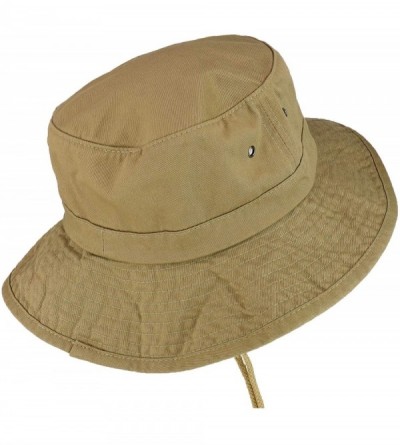 Bucket Hats XXL Oversize Large Brim 100% Cotton Outdoor Boonie Hat - Khaki - C518NWRHCWO $20.68
