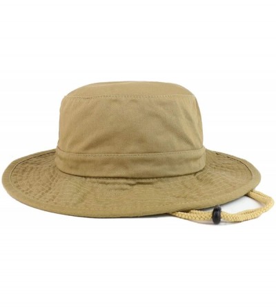 Bucket Hats XXL Oversize Large Brim 100% Cotton Outdoor Boonie Hat - Khaki - C518NWRHCWO $20.68