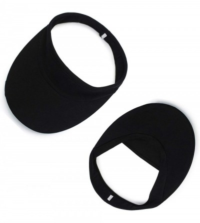 Visors Sun Visors for Women and Men- Thicker Sweatband Adjustable Sun Hat Caps - Black - CA18U5GL936 $8.92