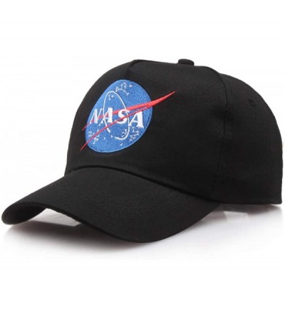 Baseball Caps NASA Insignia Embroidered Baseball Cap Hat - Black - CJ18TKN7773 $11.95