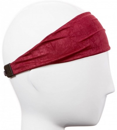 Headbands Adjustable & Stretchy Crushed Xflex Wide Headbands for Women Girls & Teens - Crushed Burgundy - CT12NU2IJ9A $13.15