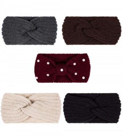 Cold Weather Headbands Headbands Warmers Elastic Scrunchies - Autumn&Winter Colors - CF18AOC2LQU $11.78